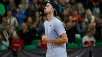Erleichterung herrschte bei Maximilian Marterer nach seinem Zweisatz-Sieg im Halbfinale. Erleichterung herrschte bei Maximilian Marterer nach seinem Zweisatz-Sieg im Halbfinale.