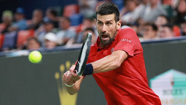 Die weit aufgerissenen Augen beim Return sind bei Novak Djokovic klare Strategie. Getty Images