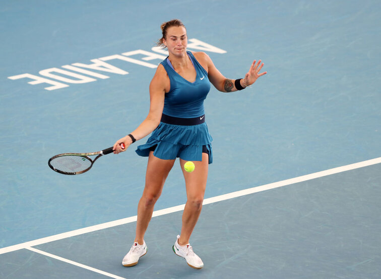 Sabalenka hit 18 double faults in her first match of the season
