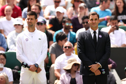 Novak Djokovic und Roger Federer in Wimbledon Novak Djokovic und Roger Federer in Wimbledon