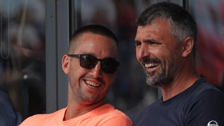 Goran Ivanisevic alongside Viktor Troicki at the weekend in Belgrade