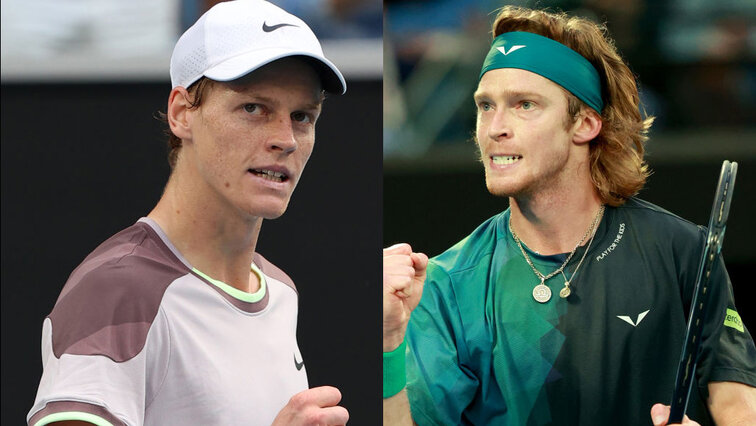 Jannik Sinner hat in der Bilanz gegen Andrey Rublev die Nase vorne Jannik Sinner hat in der Bilanz gegen Andrey Rublev die Nase vorne