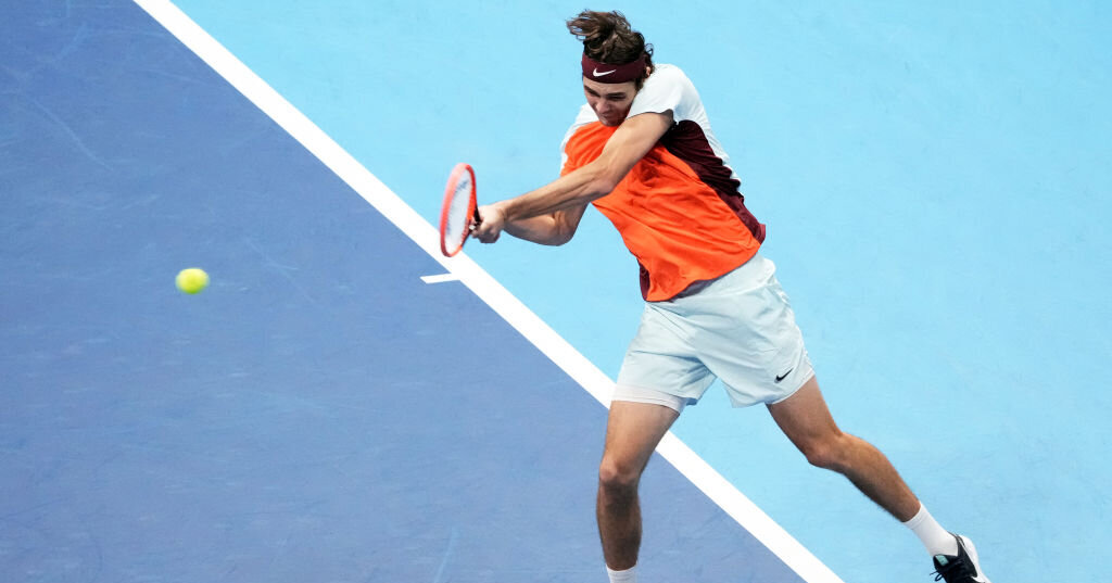 Taylor Fritz setelah mengalahkan Denis Shapovalov di Final Musim 3 Tennisnet.com