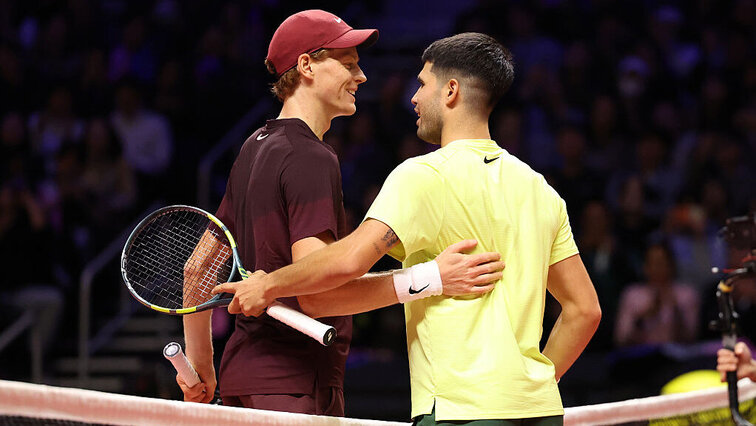 Im Endspiel von Monte-Carlo geht es für Jannik Sinner (l.) und Carlos Alcaraz (r.) nicht nur um den Masters-Titel, sondern auch um die Führung in der Weltrangliste. Getty Images