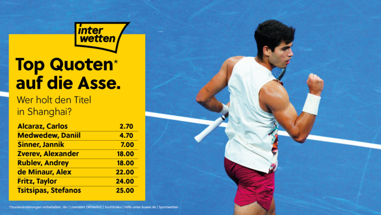 Die interwetten-Top-Quoten für das ATP-Masters-1000-Turnier in Shanghai Die interwetten-Top-Quoten für das ATP-Masters-1000-Turnier in Shanghai