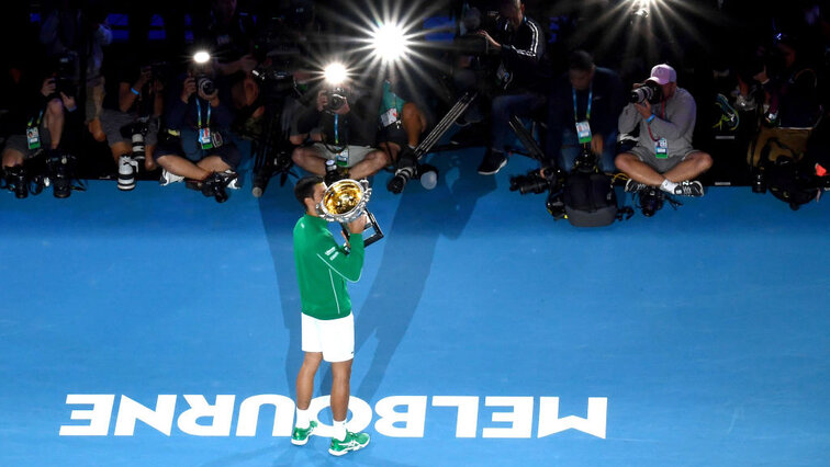 So hat es Anfang 2020 ausgesehen: Novak Djokovic feiert
