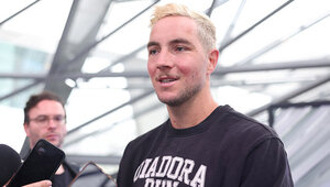 Jan-Lennard Struff am Freitag bei einer Veranstaltung in München