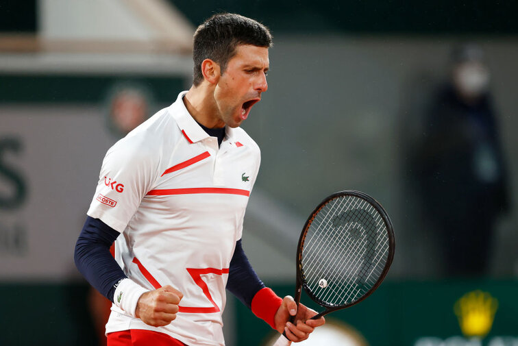 Novak Djokovic überstand den Ansturm Pablo Carreno Bustas Novak Djokovic at the French Open in Paris