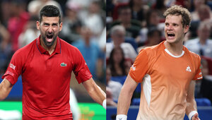Erst vor wenigen Wochen begegneten sich Novak Djokovic und Yannick Hanfmann mit viel Gebrüll.