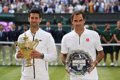 Novak Djokovic und Roger Federer in Wimbledon