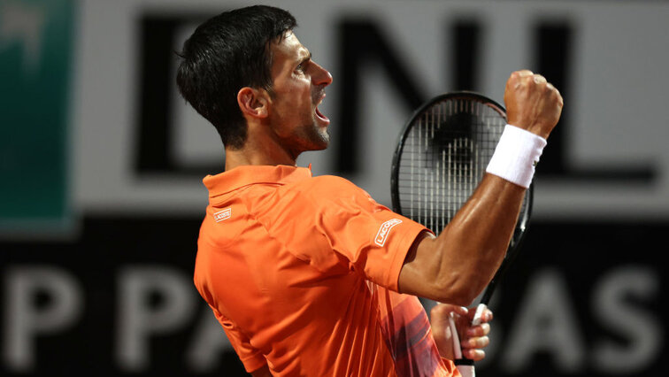 Novak Djokovic am Freitagabend in Rom Novak Djokovic in Rome on Friday night