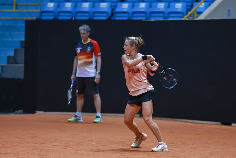 Laura Siegemund beim Training vor dem Billie Jean King Cup Laura Siegemund beim Training vor dem Billie Jean King Cup