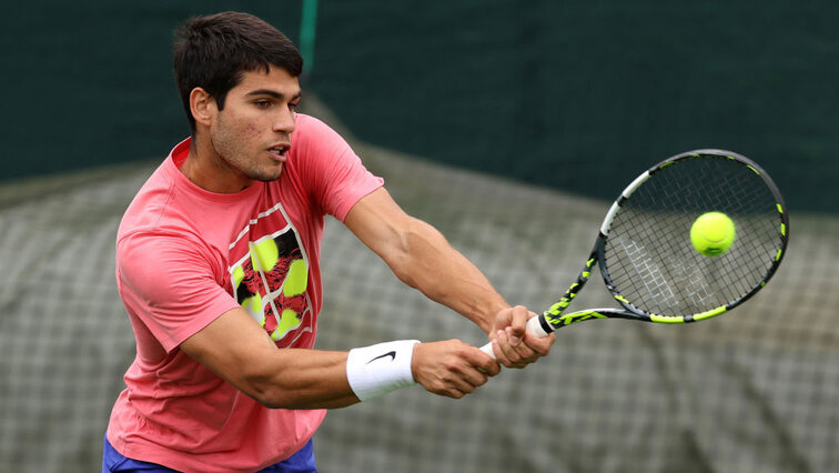 Carlos Alcaraz beim Training in London Carlos Alcaraz beim Training in London