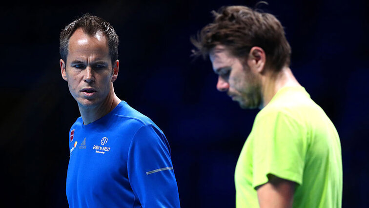Magnus Norman mit Stan Wawrinka bei den ATP Finals 2016 in London