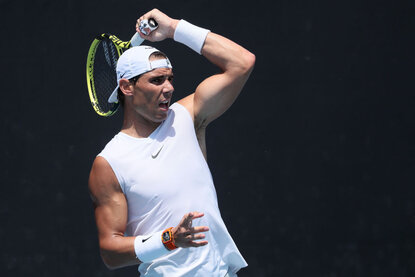 Rafael Nadal absolvierte am Samstag seine erste Trainingseinheit Rafael Nadal bei den Australian Open