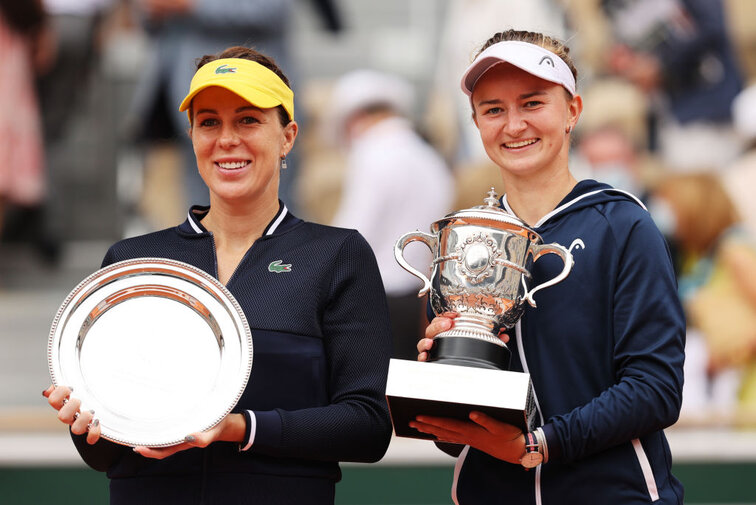 Anastasia Pavlyuchenkova and Barbora Krejcikova at the French Open in Paris