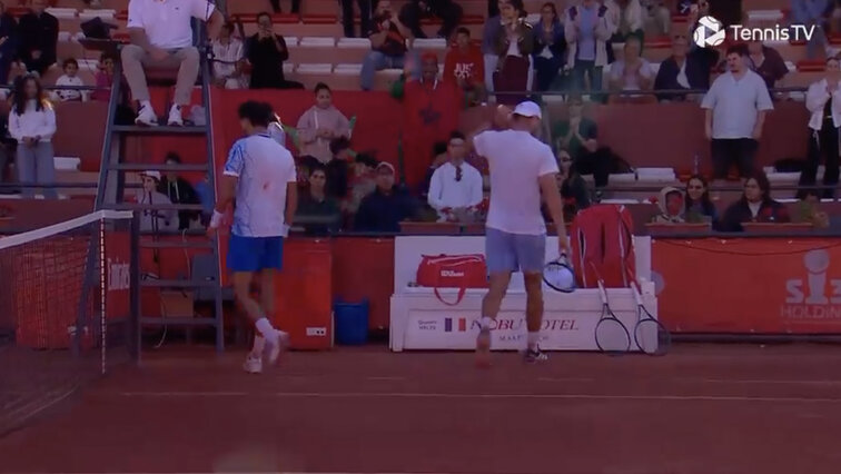 Karim Bennani (links) nach seinem Sieg gegen Quentin Halys Karim Bennani (links) nach seinem Sieg gegen Quentin Halys