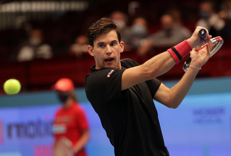 Dominic Thiem is in the second round of the Erste Bank Open with a bit of a stomachache