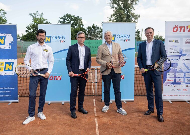 Jürgen Melzer, Magnus Brunner, Ronnie Leitgeb und Jochen Danninger (v.l.) Jürgen Melzer, Magnus Brunner, Ronnie Leitgeb and Jochen Danninger (from left)