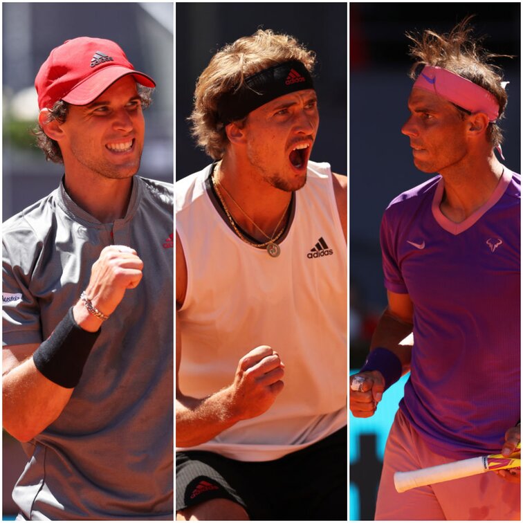 Dominic Thiem, Alexander Zverev und Rafael Nadal greifen auch in Rom an Dominic Thiem, Alexander Zverev und Rafael Nadal wollen in Rom gewinnen