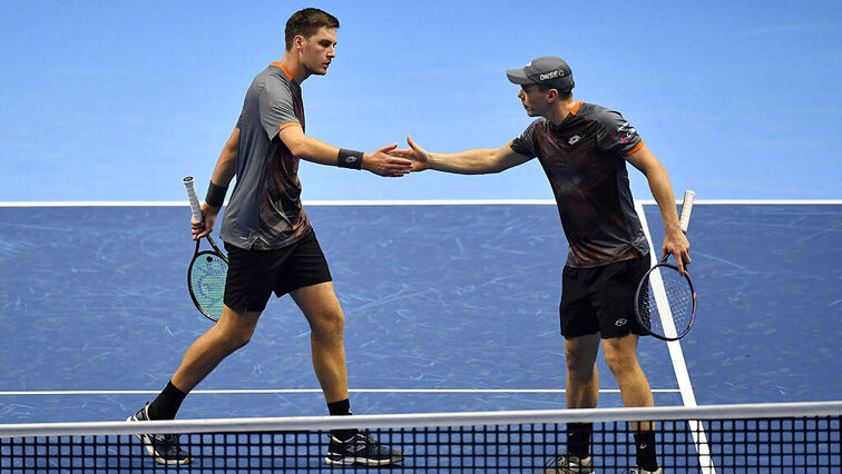 Im Halbfinale der ATP-Finals in Turin beendeten Patten/Heliovaara die Titelträume der Lokalmatadoren Bolellii/Vavassori.. Getty Images