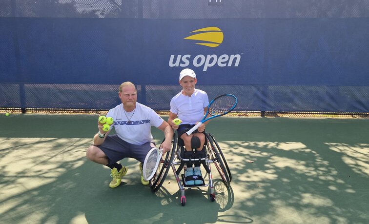 Maximilian Taucher und Trainer Maximilian Forer bei den US Open in New York