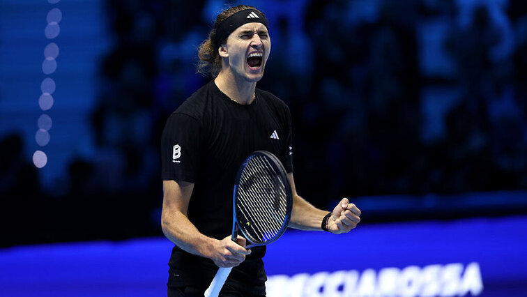 Nach seinem starken Auftakt-Erfolg gegen Ben Shelton ließ Alexander Zverev in Turin seinen Emotionen freien Lauf. Getty Images