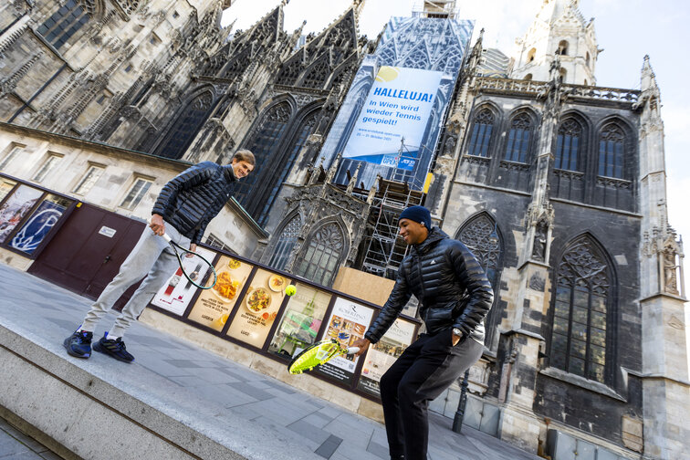 Zuletzt in Wimbledon gemeinsam auf dem Court, jetzt vor dem Stephansdom