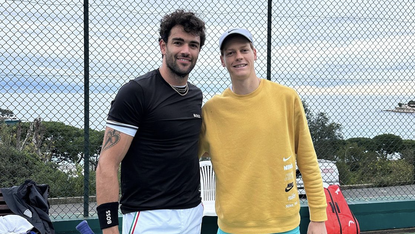 Matteo Berrettini hat in Monte-Carlo mit Jannik Sinner trainiert Matteo Berrettini hat in Monte-Carlo mit Jannik Sinner trainiert