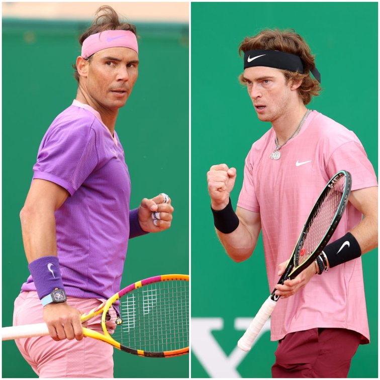 Rafael Nadal and Andrey Rublev at the ATP Masters 1000 tournament in Monte Carlo
