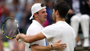 Tommy Paul und Carlos Alcaraz im vergangenen Jahr in Wimbledon