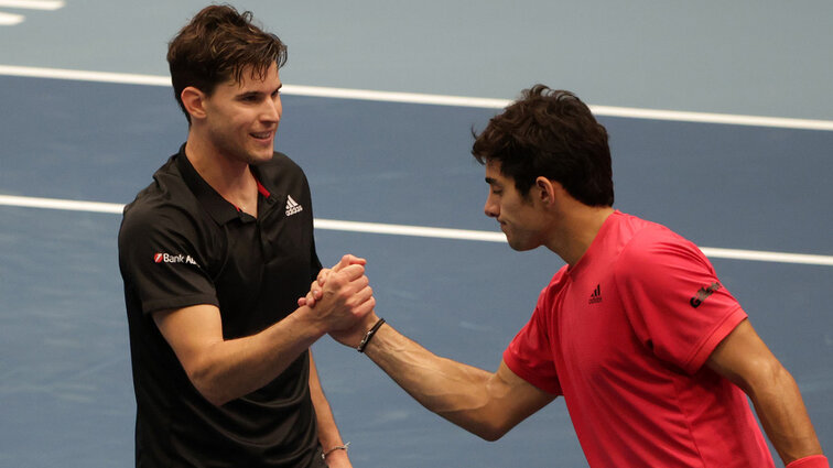 Dominic Thiem and Cristian Garin at their only meeting in 2020 in Vienna