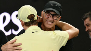 Darren Cahill mit Jannik Sinner bei den Australian Open 2025