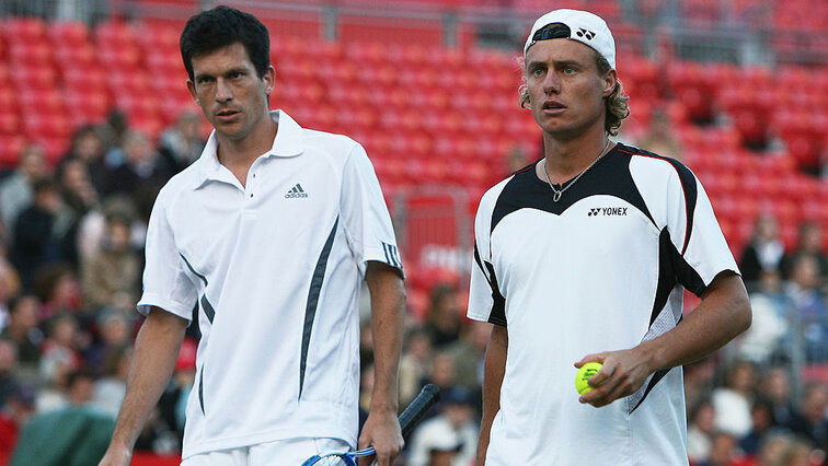 Tim Henman und Lleyton Hewitt als Doppelpartner 2007 im Londoner Queen´s Club Tim Henman und Lleyton Hewitt als Doppelpartner 2007 im Londoner Queen´s Club
