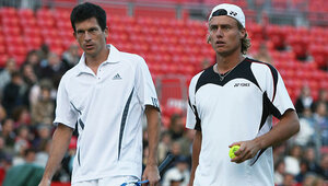 Tim Henman und Lleyton Hewitt als Doppelpartner 2007 im Londoner Queen´s Club