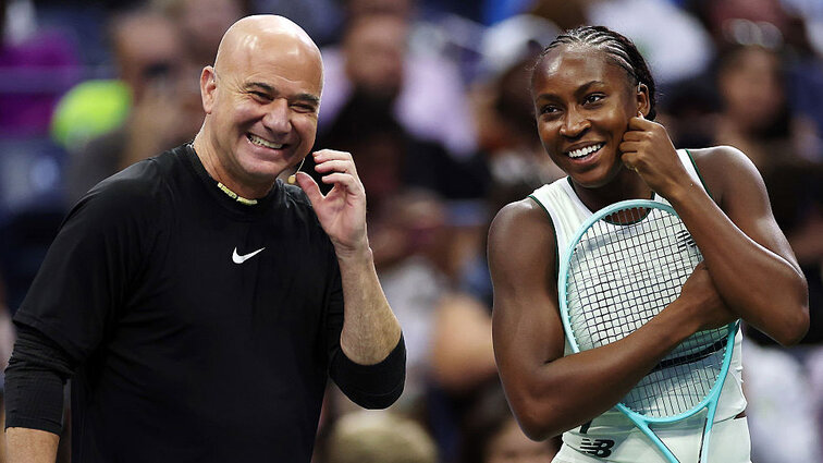 Andre Agassi und Coco Gauff am Donnerstagabend in New York City Andre Agassi und Coco Gauff am Donnerstagabend in New York City