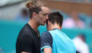 Alexander Zverev und Fabian Marozsan im vergangenen Jahr in Miami
