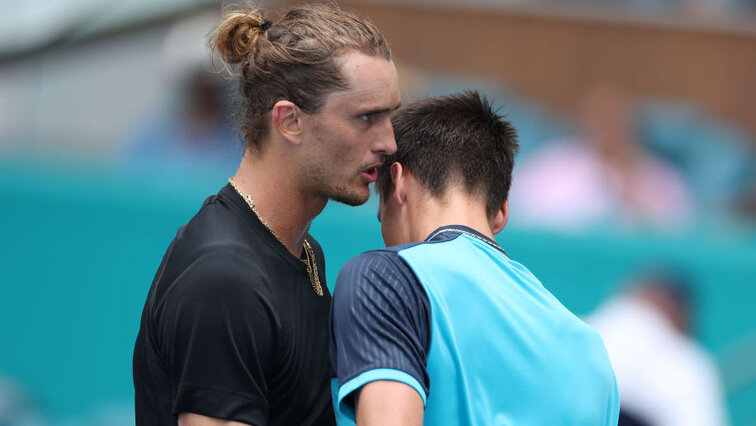 Alexander Zverev und Fabian Marozsan im vergangenen Jahr in Miami