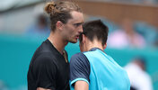 Alexander Zverev und Fabian Marozsan im vergangenen Jahr in Miami