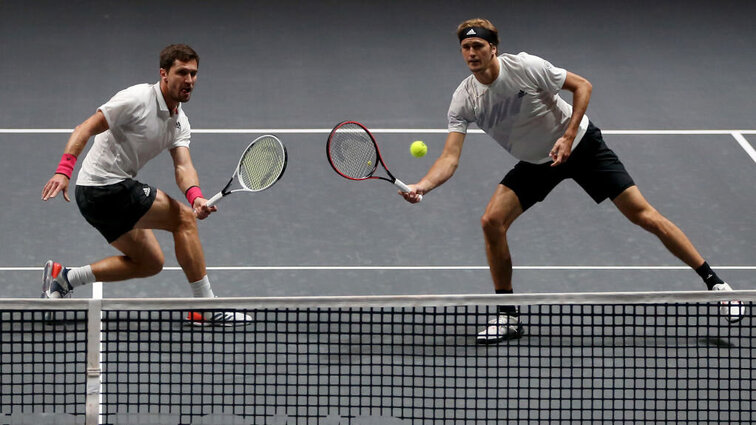 Mischa Zverev (li.) coacht Bruder Sascha (re.)