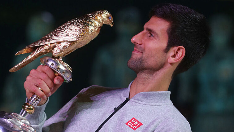 Novak Djokovic hat 2016 und 2017 in Doha gewonnen Novak Djokovic hat 2016 und 2017 in Doha gewonnen