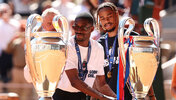 Ousmane Dembele und Bradley Barcola am Montag auf dem Court Philippe-Chatrier