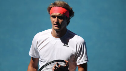 Alexander Zverev beim Training in Melbourne Alexander Zverev beim Training in Melbourne