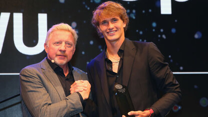 Boris Becker hat stets ein wohlwollendes Auge auf Alexander Zverev Boris Becker hat stets ein wohlwollendes Auge auf Alexander Zverev