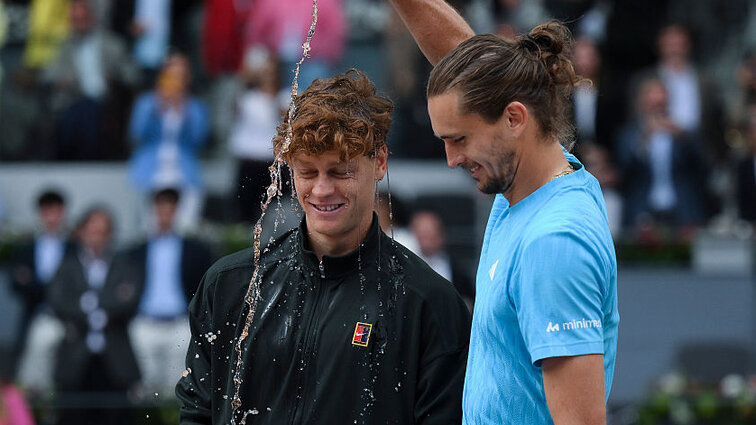 Jannik Sinner und Alexander Zverev am Sonntag in Madrid