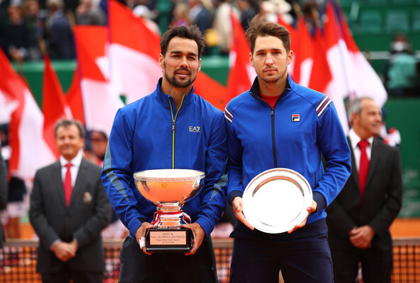 Das jüngste Siegerbild aus Monte Carlo: Sieger Fabio Fognini und Dusan Lajovic