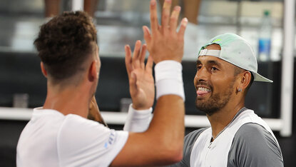 Nick Kyrgios und Thanasi Kokkinakis im Doppelfinale der Atlanta Open 2022 Nick Kyrgios und Thanasi Kokkinakis im Doppelfinale der Atlanta Open 2022