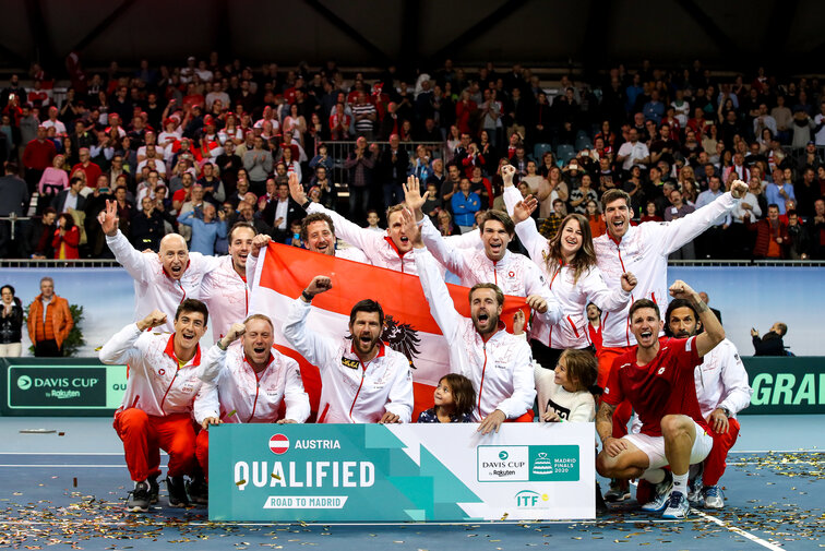 Das österreichische Davis-Cup-Team muss sich bis 2021 gedulden, ehe man bei den Davis Cup Finals aufschlagen darf Das österreichische Davis-Cup-Team muss sich bis 2021 gedulden, ehe man bei den Davis Cup Finals aufschlagen darf