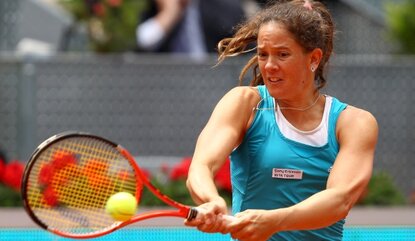in their third round match during the Mutua Madrilena Madrid Open tennis tournament at the Caja Magica on May 13, 2010 in Madrid, Spain.