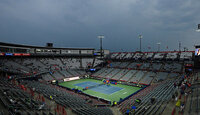 Schwere Wolken über dem Stadion in Montreal
